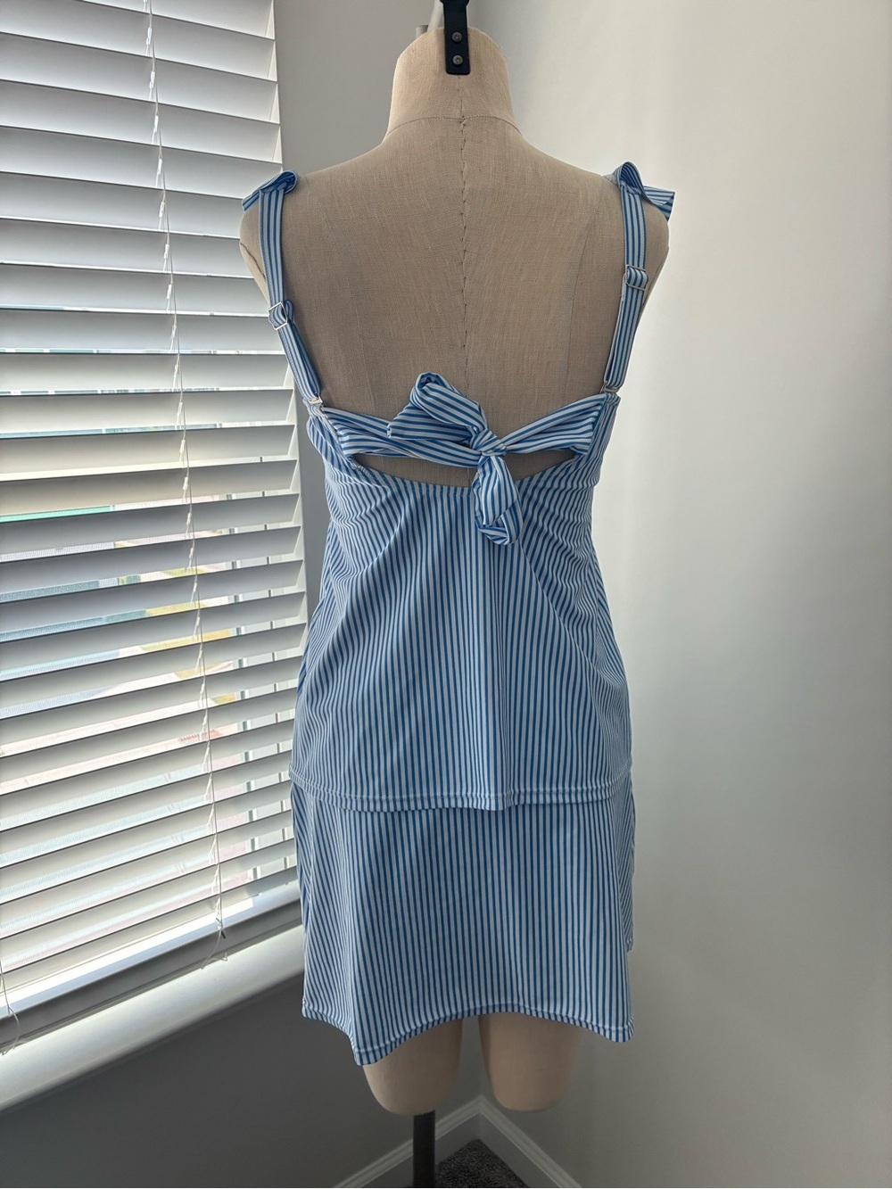 Women's Striped Ruffle Tankini and Skort Bathing Suit Set - Picture 6 of 15